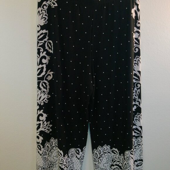 Susan Graver Women’s Chesapeake Wide Leg Pants Polka Dot Floral Size Large - Picture 4 of 8